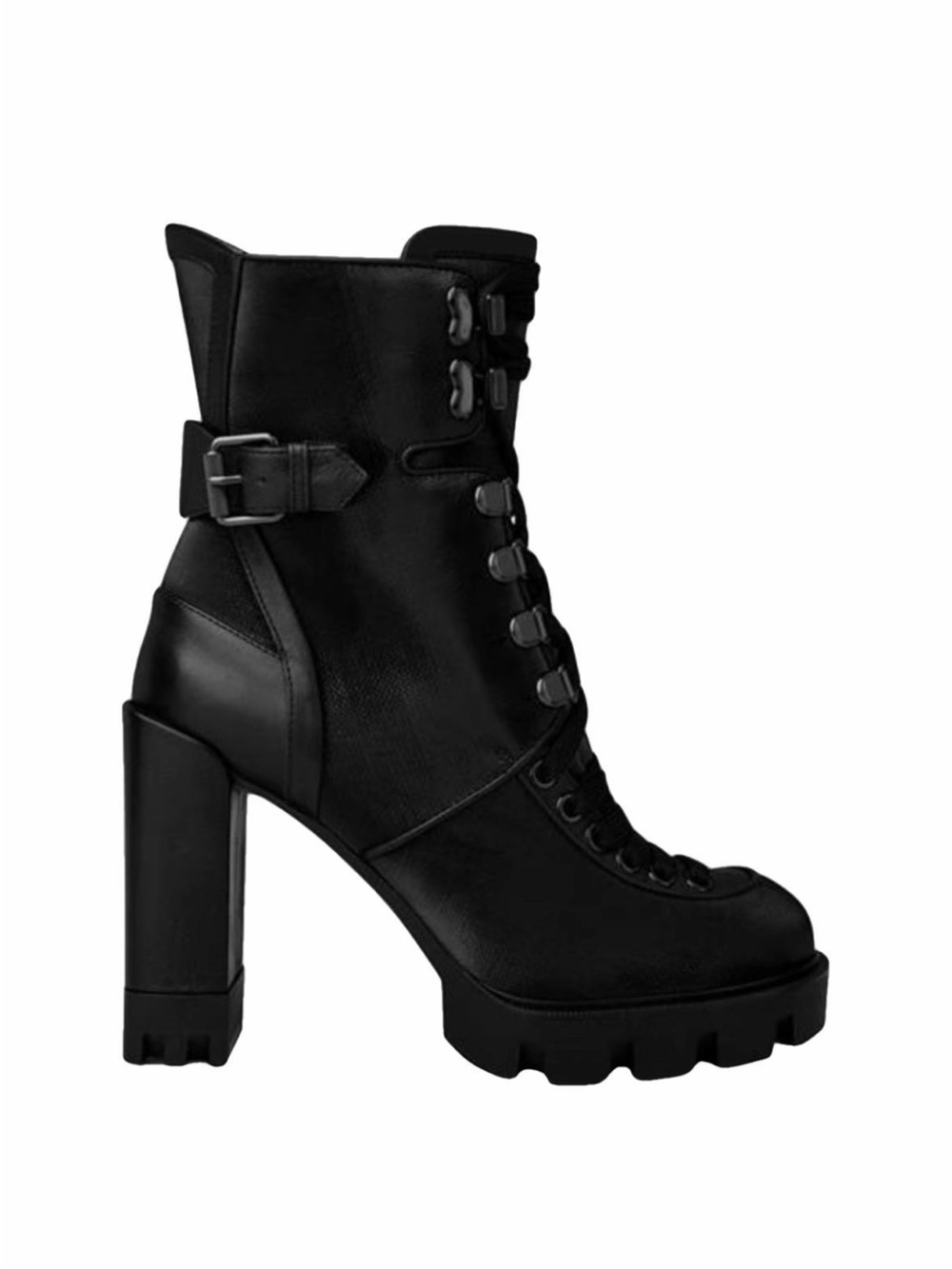 Christian Louboutin Macademia 100 Black Calf leather Combat Boots EU41/US11